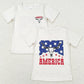 Baby Kids T-shirts Cow 4th Of July Short Sleeve Tee Shirts Tops GT0465