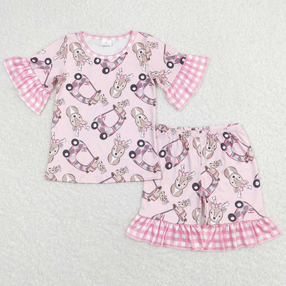 Boutique Baby Girls Pajamas Shorts Sleepwear Sets GSSO0401