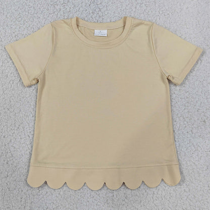 Baby Girls Clothes Short Sleeve Shirts Top Flare Pant Scallop Clothes Sets GSPO2340