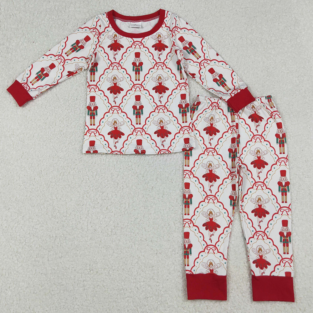Baby Girls Pajamas Bows Soldiers Checked Top Pant Christmas Pajamas Sets GLP2808 10.2