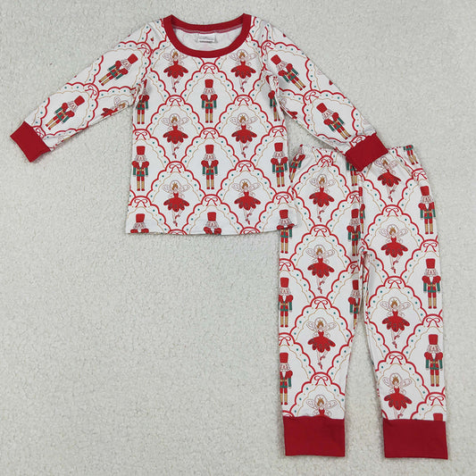 Baby Girls Pajamas Bows Soldiers Checked Top Pant Christmas Pajamas Sets GLP2808 10.2