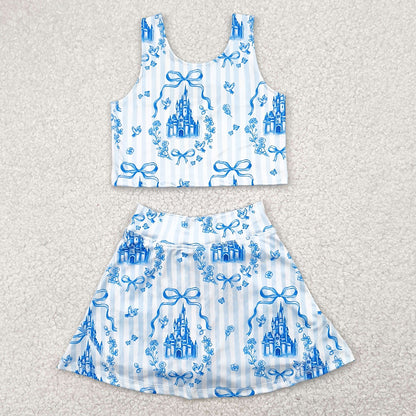 Baby Girls Clothes Blue Castles Athletic Active Wear Top Shorts Skirts Outfits GSD2198 4.29