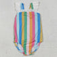 Baby Girls Swimsuits Flutter Sleeves Colorful Stripe One Piece Swimsuits S0550 6.25
