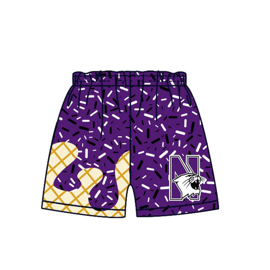 MOQ 5 N purple ice cream sprinkle boys team shorts 8.20