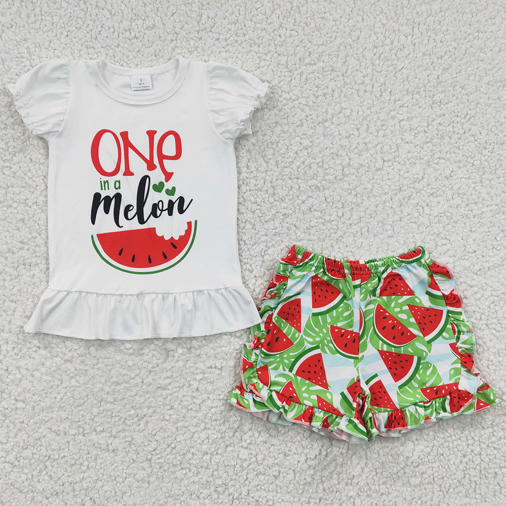 Summer Girls Clothing Watermelon Print Cute Baby Outfits A5-22