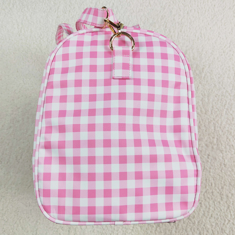 Pink Girls Bags Checkered Print Gym Ruffle Bags BA0302 5.1