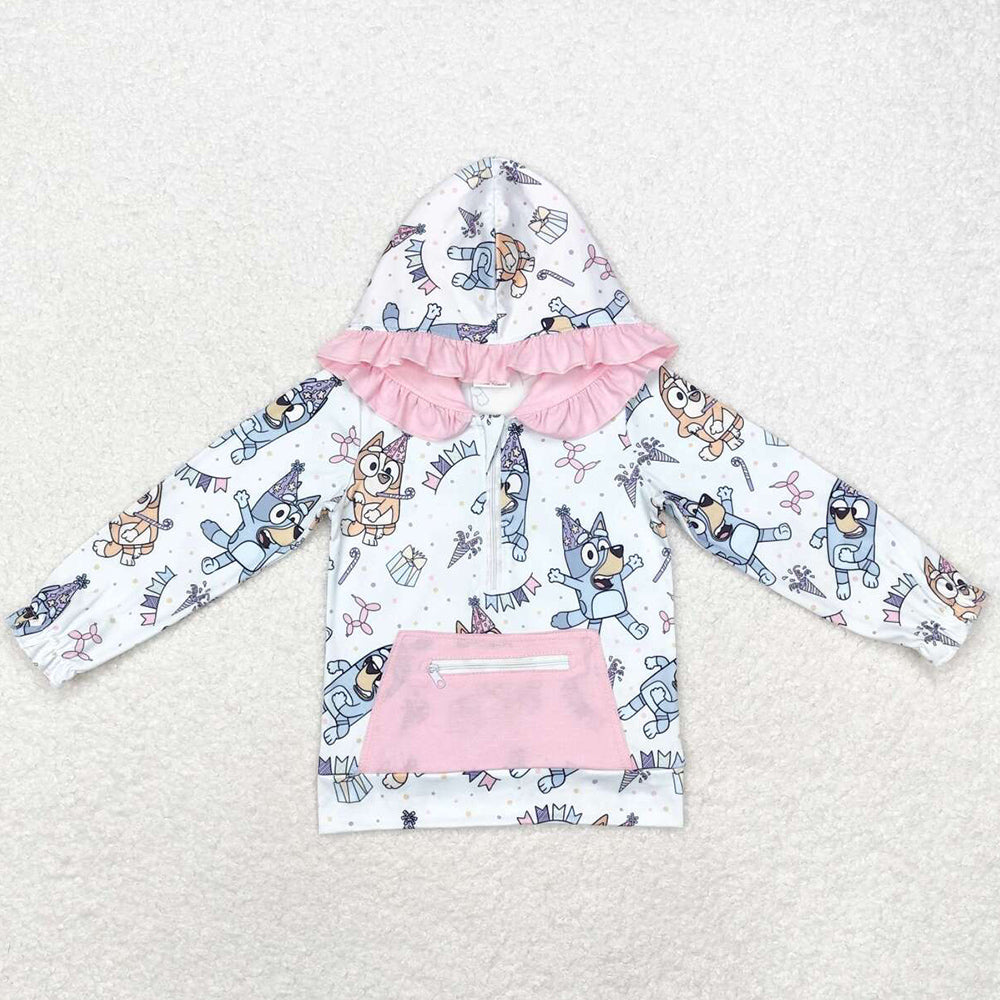 Baby Girls Clothes Hoodies Tops Dogs Birthday Hooded Long Sleeve Tops GT0634