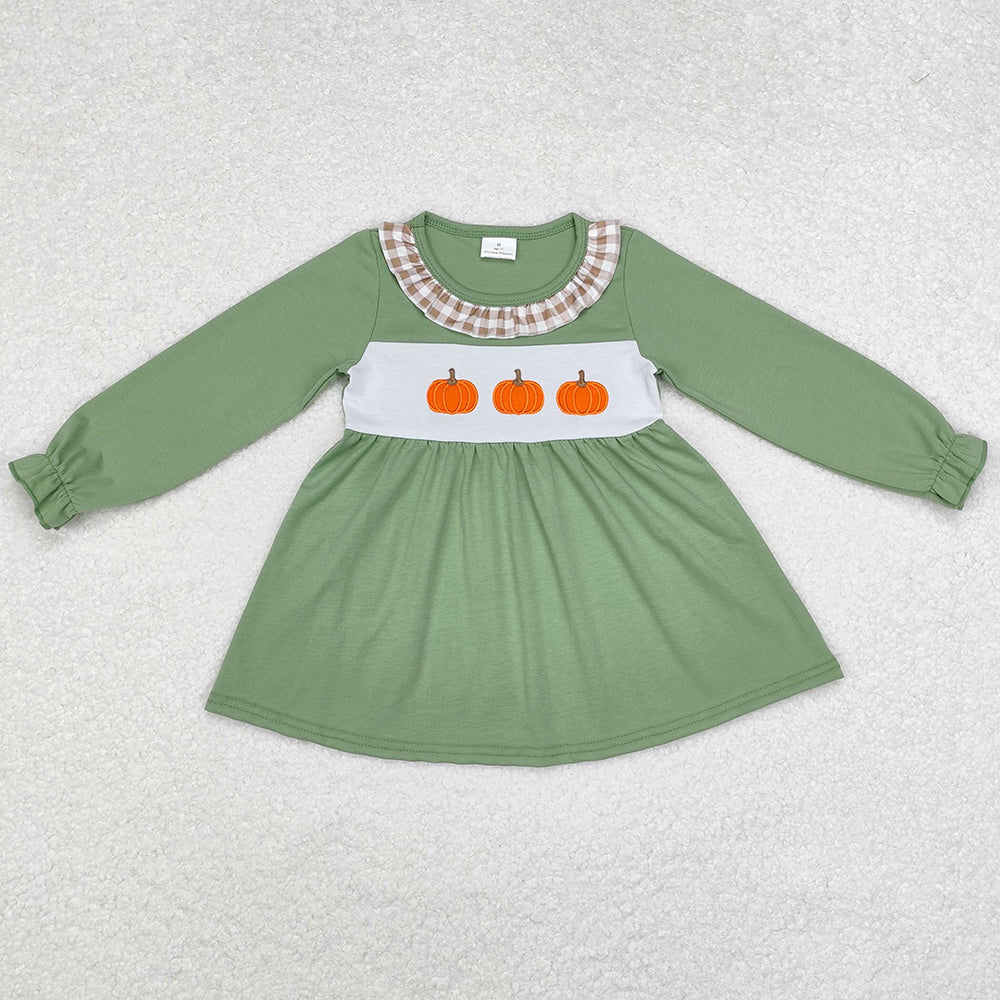 Baby Girls Clothes Tops Halloween Pumpkin Long Sleeve Tunic Tops GT0711