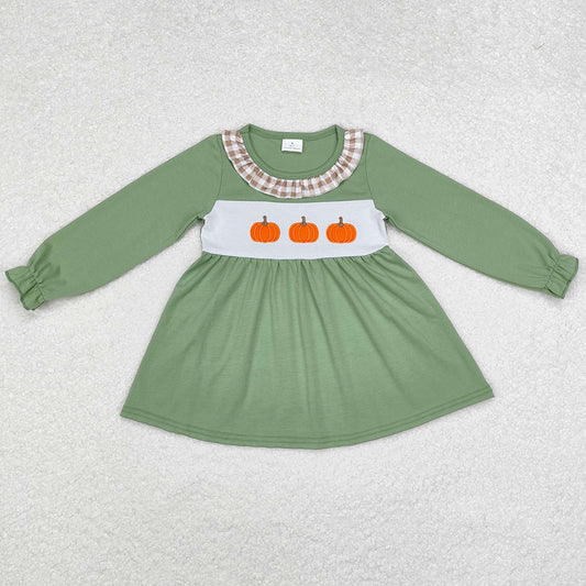 Baby Girls Clothes Tops Halloween Pumpkin Long Sleeve Tunic Tops GT0711