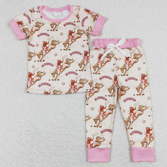 Western Baby Girls Pajamas Short Sleeve Pants Sleepwear Sets GSPO1488