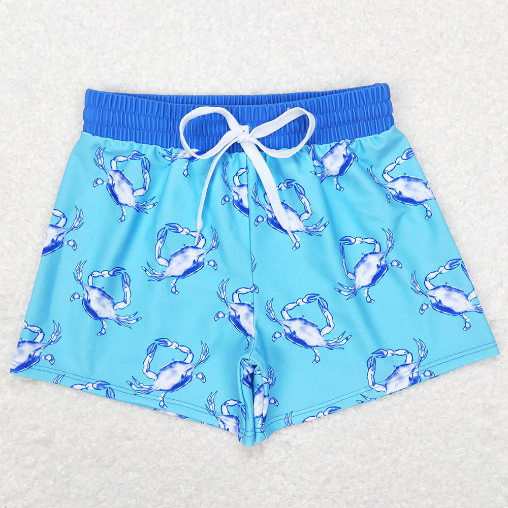 Baby Boys Swim Trunks Summer Blue Crab Swimsuits Swimwear S0169