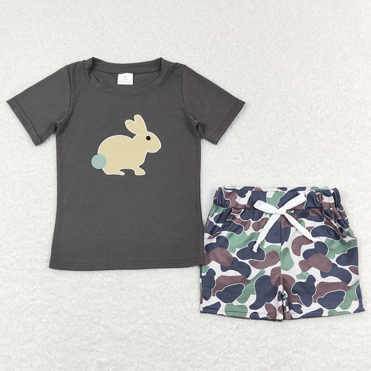 Baby Boys Clothes Easter Rabbit Tee Shirts Tops Camo Shorts Sets BSSO0401