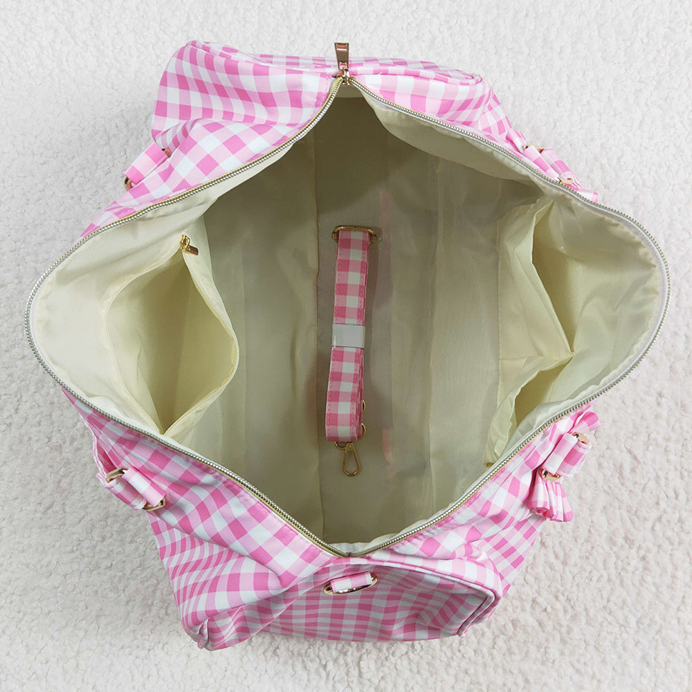 Pink Girls Bags Checkered Print Gym Ruffle Bags BA0302 5.1