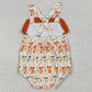 Baby Girls Rompers Strap Orange Bows Plaid Ruffle Rompers SR3148 6.25