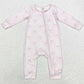 Baby Infant Girls Rompers Pink Bows Zip Rompers LR1579