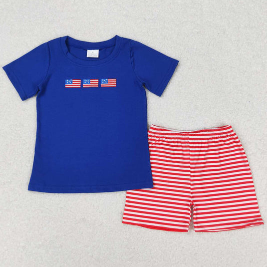 Baby Boys Clothes 4th Of July Flag Tops Shorts Clothes Sets BSSO0434