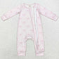 Baby Infant Girls Rompers Pink Bows Zip Rompers LR1579