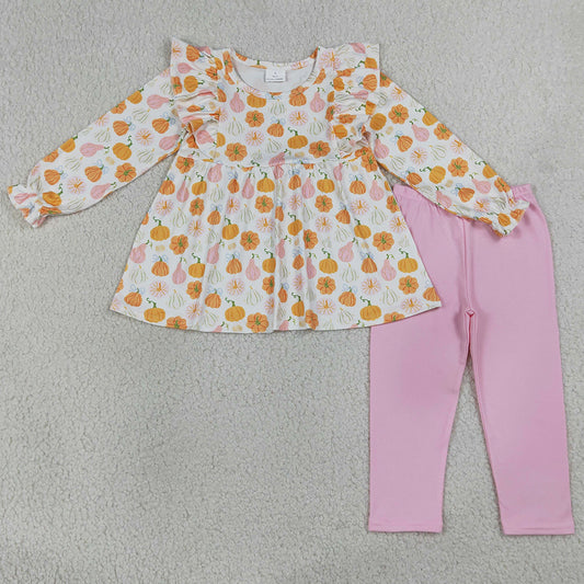 Baby Girls Clothes Fall Pumpkins Tunic Legging Pants Clothes Sets GLP3408