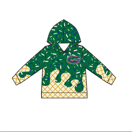Preorder(moq 5) crocodile green ice cream sprinkle toddler kids team hoodie 8.19