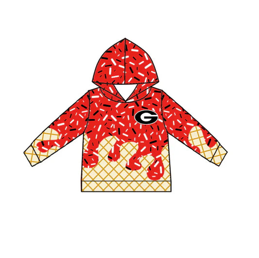 Preorder(moq 5) G red ice cream sprinkle toddler kids team hoodie 8.19