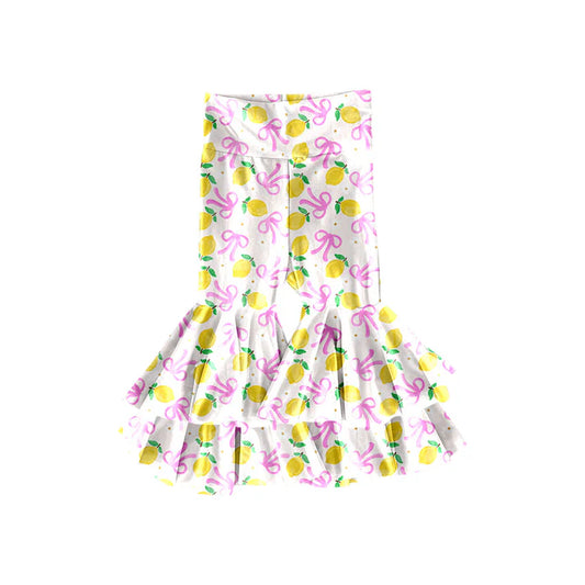 Preorder(moq 5) Baby Girls Lemons Bows Flowers Ruffle Bell Bottom Pants 11.14