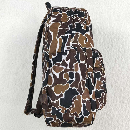Baby Kids Boys Backpacks Brown Camo Backpack Zip Back Bags BA0236