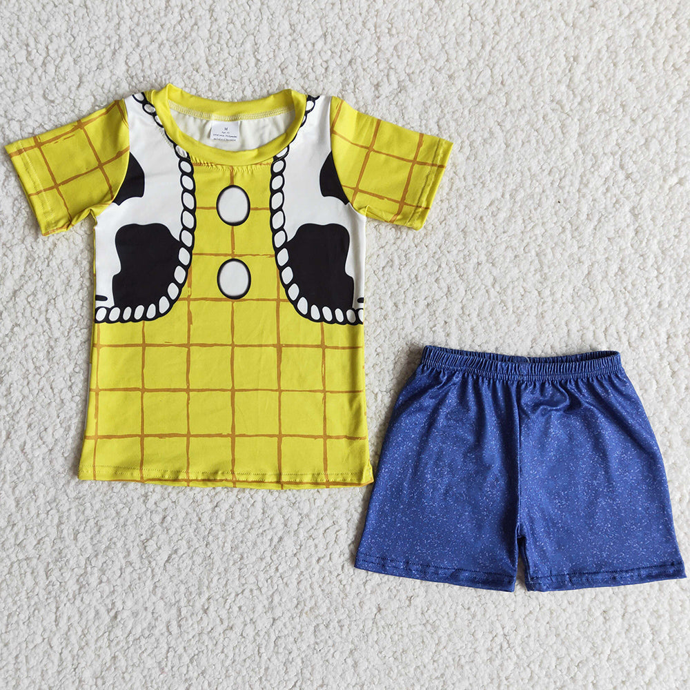 Kids Clothes Boys Summer Outfits Fashion Cow Print Toddler Baby Boys Clothes Shorts Sets E10-30