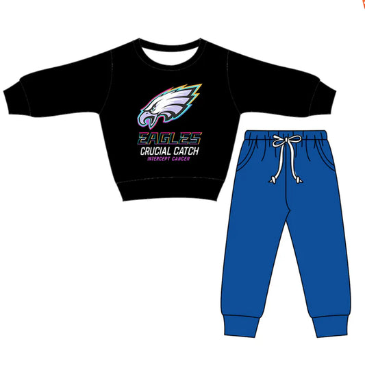 Preorder(moq 5)Baby Boys Eagles Top Pockets Jogger Pants Team Clothes Sets 12.17