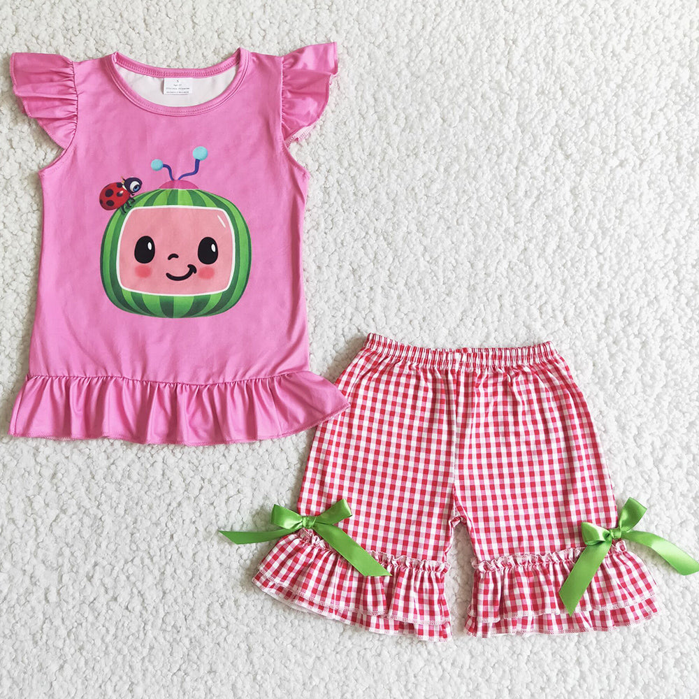 Fashion Kids Clothes Girls Ruffle Shorts Set Summer Baby Girls Clothes B9-30