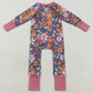 Baby Girls Rompers Lavender Long Sleeves Floral Zipper Rompers LR2244 8.5
