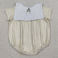 Baby Boys Rompers Embroidery Cross Sheep Sleeveless Yellow Stripe Romper SR3802