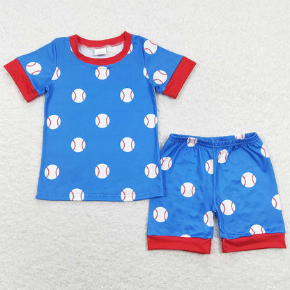 Boutique Baby Girls Pajamas Baseball Print Cute Sibling Boys Pajamas Sets GSSO0525