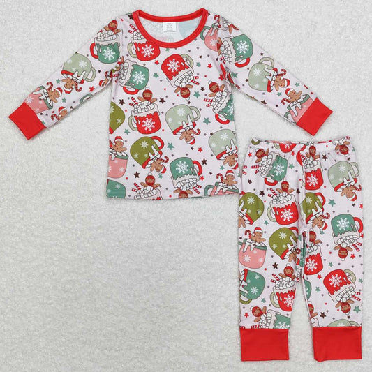 Baby Girls Pajamas Christmas Cups Gingerbread Bamboo Pajamas Sets GLP1621