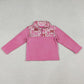 Baby Girls Clothes Pink Bows Plaid Zipper Pullover Tops GT1149 9.20