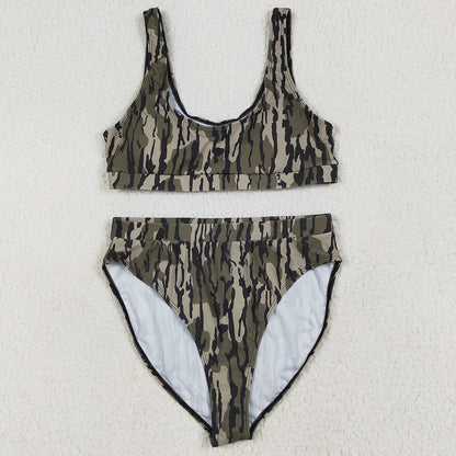 Adult Women Swimsuits Camo Top Bottom Swimsuits Sets S0562 6.25