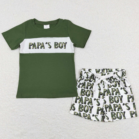 Boutique Baby Boys Clothes Papa`s Boy Summer Outfits BSSO0512