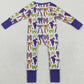 Baby Girls Rompers Long Sleeves Purple Bows Zipper Footie Rompers LR2403 8.5