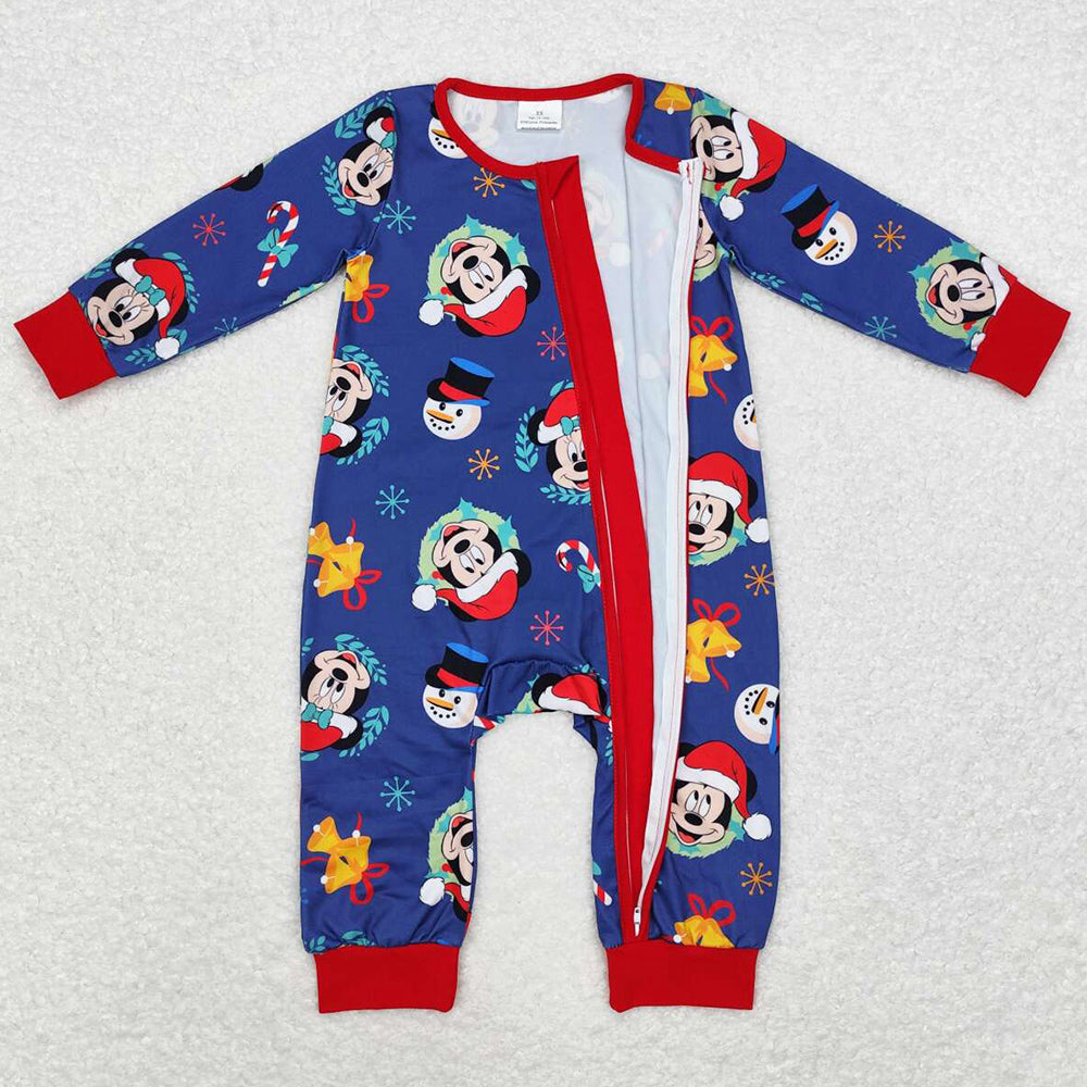 Baby Infant Girls Rompers Christmas Cartoon Sibling Zip Rompers LR1416