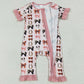 Baby Girls Rompers Pink Western Bows Horse Zipper Rompers SR3116 7.9