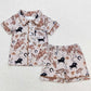 Sibling Baby Boys Pajamas Button Top Shorts Summer Western Pajamas Sets 5.28