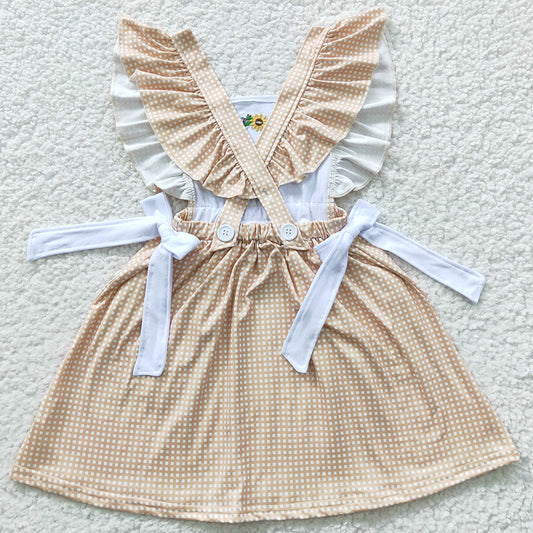 Baby Girls Dress Western Cow Sunflowers Knee Length Dresses GSD0299