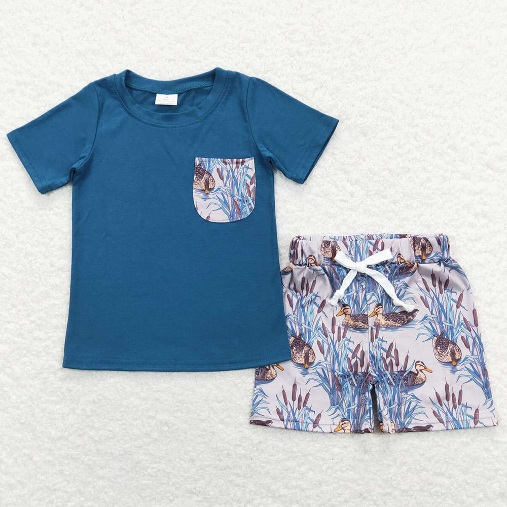 Boys Clothes Boutique Summer Duck Shorts Sets BSSO0452