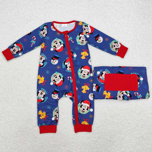 Baby Infant Boys Rompers Christmas Cartoon Hats Zip Rompers LR1417