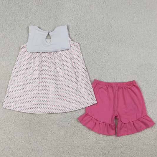 Baby Girls Clothes Embroidery Cross Sheep Stripe Top Shorts Clothes Sets BSSO1777 GSSO3019