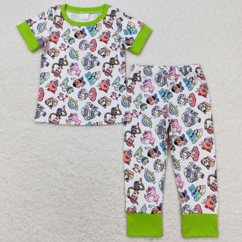 Baby Boys Pajamas Toys Green Shirts Pants Pajamas Sleepwear Sets BSPO0321