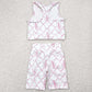 Baby Girls Clothes Pink Tennis Bow Yoga Vest Short Active Wear Clothes Sets GSSO1544 4.29