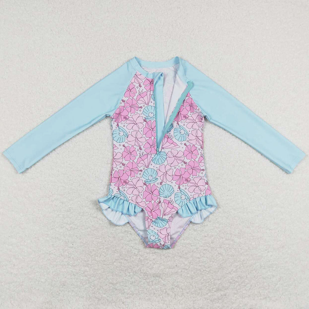 Baby Girls Swimsuit Summer Long Sleeve Swimsuits S0182