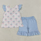 Baby Girls Clothes Pink Checkered Bows Tunic Ruffle Shorts Clothes Sets GSSO1577 5.22