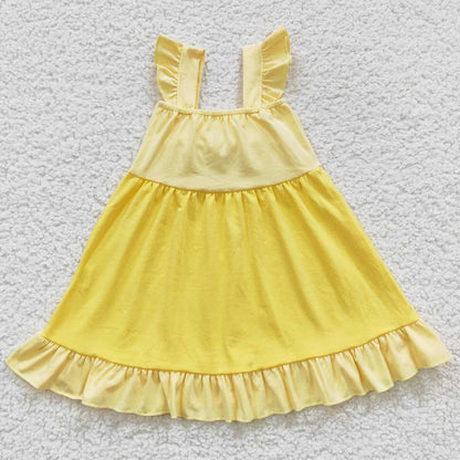 Boutique Baby Girls Dresses Bow Summer Knee Length Dress GSD0342