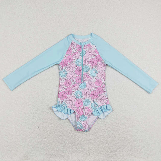 Baby Girls Swimsuit Summer Long Sleeve Swimsuits S0182